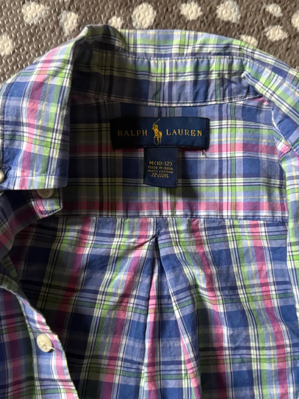 Ralph Lauren Boys Plaid Button-Down Shirt - Size Medium (10-12)